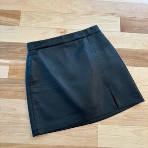 Patio Mini Skirt Black Leather